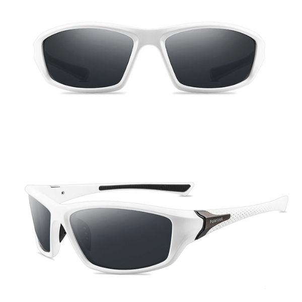 Óculos de Sol Esportivo Polarizado Branco Preto
